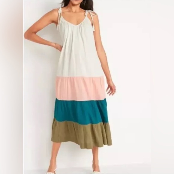 NWT Old Navy Colorblock Sleeveless Maxi Dress Size Large - Picture 9 of 10
